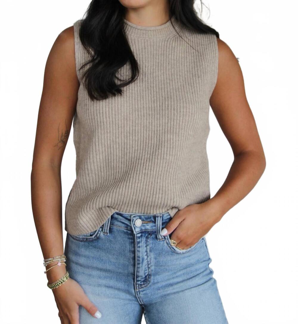 NEW OLIVACEOUS kyra sweater top in taupe